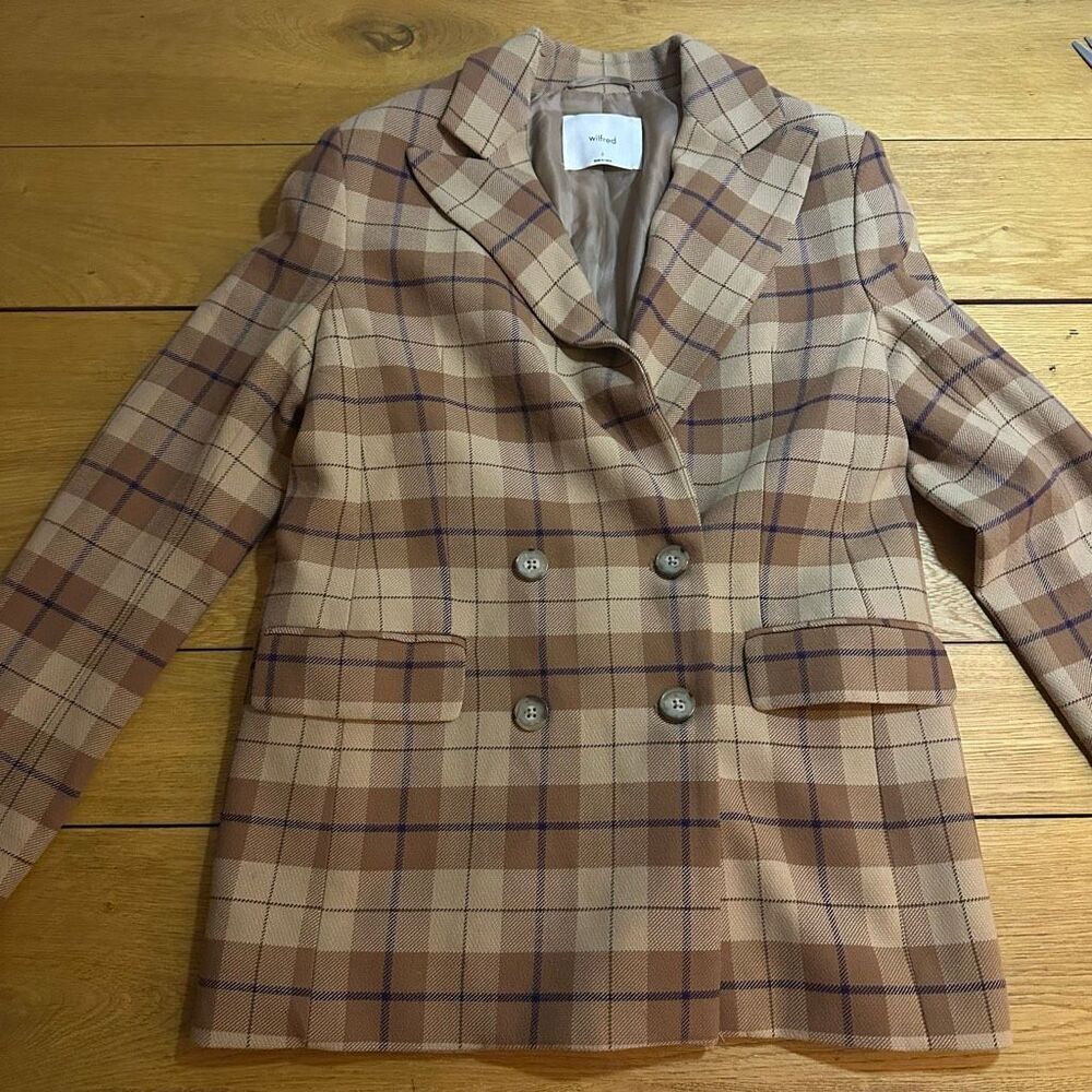 Wilfred Aritzia Wilfred Margaux Plaid size 0 wool blend